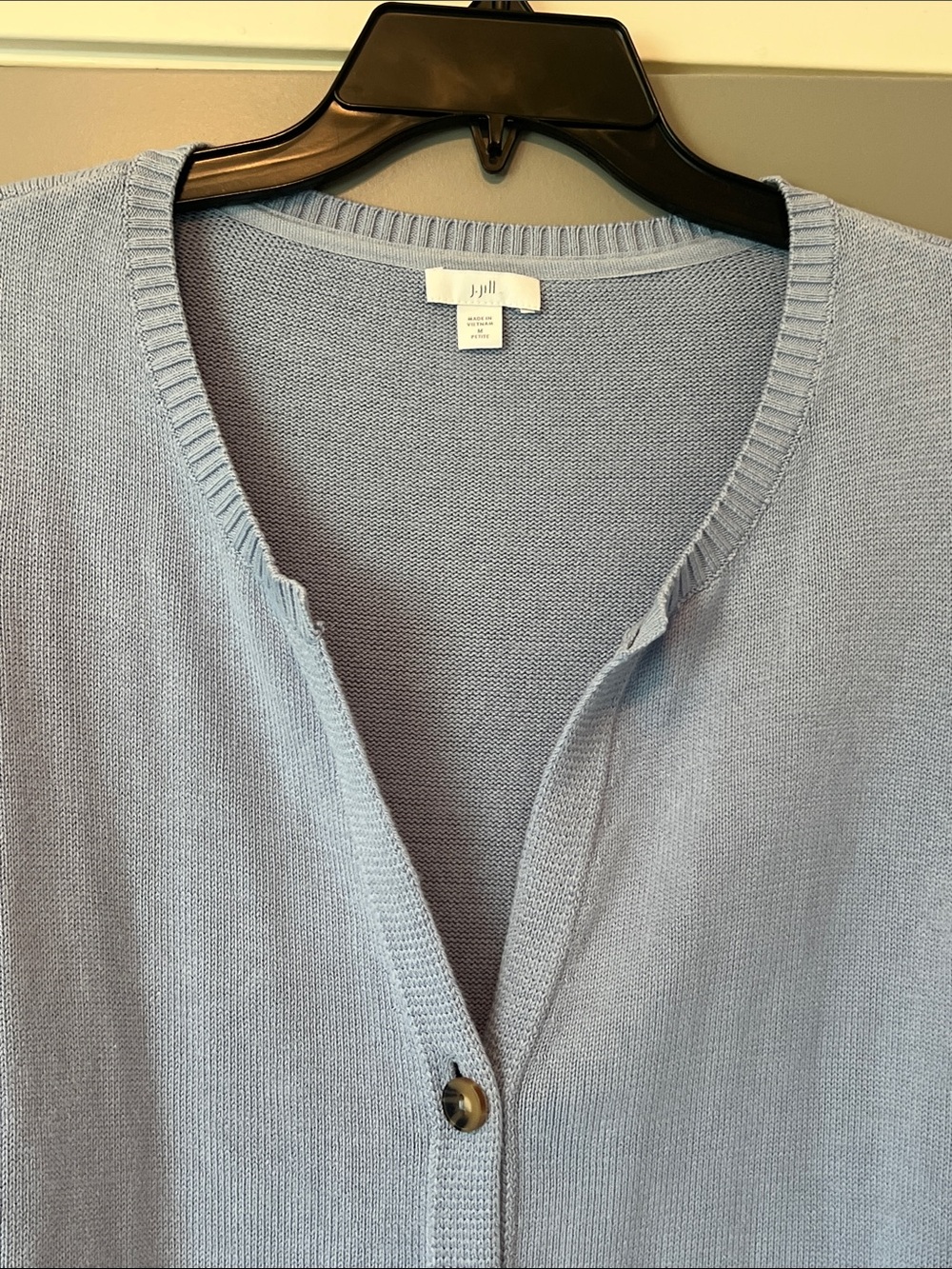 J Jill Light Blue Button-Front Cardigan Medium Petite - Picture 3 of 11